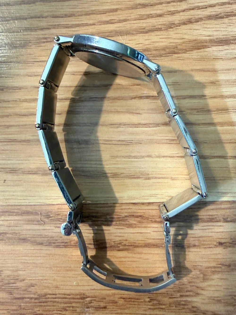 Movado Silver Museum Watch with Gold Hands and Dot/Needs battery, untested